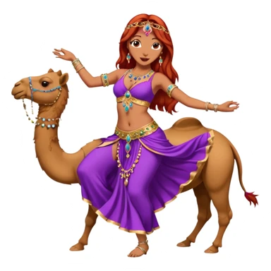 red hair purple dress belly dancer with camel sticker