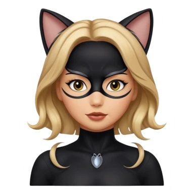 Jennifer Lawrence, in a black cat costume sticker