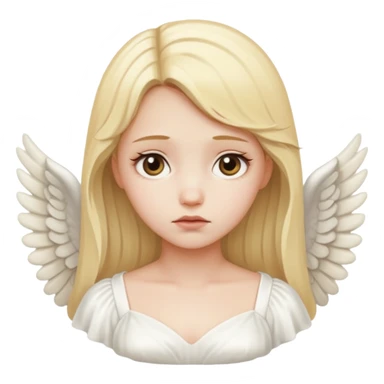 blonde girl angel, sad sticker