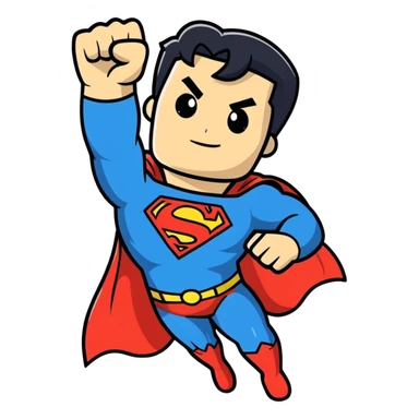 Superman black hair raised fiat sticker
