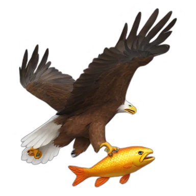 Eagle Flying with a fish in his mouth sticker