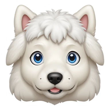 big blue eyed white dog sticker