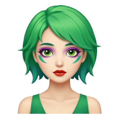 green haired fantastic woman sticker