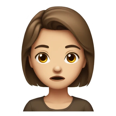 angry cute girl with brown hair sticker