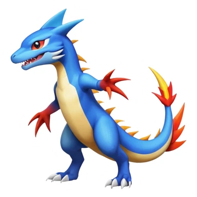 Garchomp-Veemon-Digimon-Latias-Peppercat-Pokémon-Flamedramon-fusion-animal-hybrid-creature, Full body  sticker