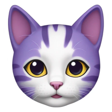 Lovely purple cat sticker