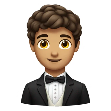 Portuguese boy with brown hair as a groom sticker