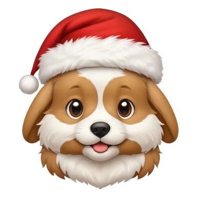 Puppy with Santa hat  sticker