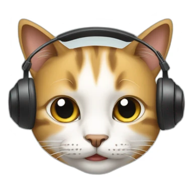 Cat weering headphones  sticker