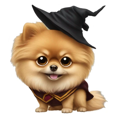Pomeranian dressed as Harry Potter sticker