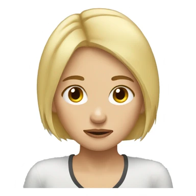 Short blonde hair girl tired  sticker