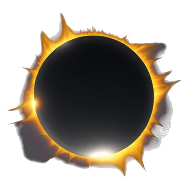 total solar eclipse with bright corona slightly dark background sticker