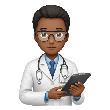 black doctor making checklist sticker