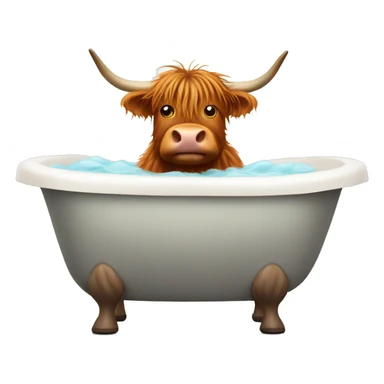 Highland cow in the bathtub sticker