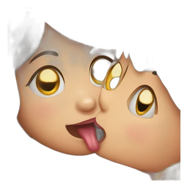 the cat licking a girl's cheek  sticker