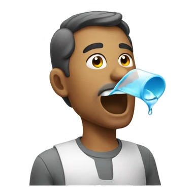 Man spitting water sticker