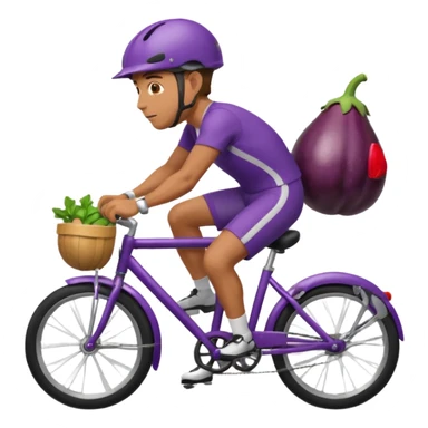 Guy riding eggplant as bicycle  sticker