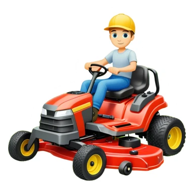 Boy on a zero turn mower sticker