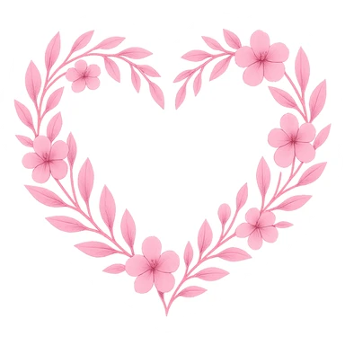 pink wreath heart, remove background sticker