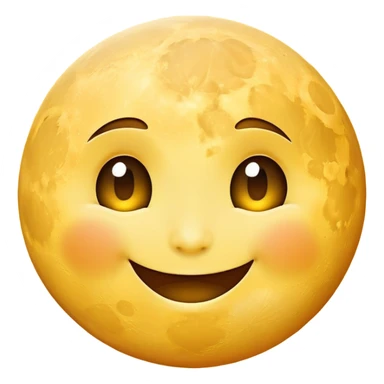A smiling moon emoji rolling its eyes sticker
