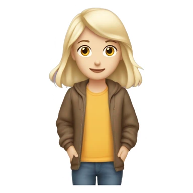 Brunette ￼ girl in love ￼with a blonde boy ￼ sticker