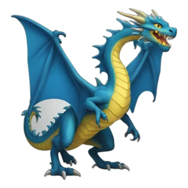 blue and yellow dragon sticker
