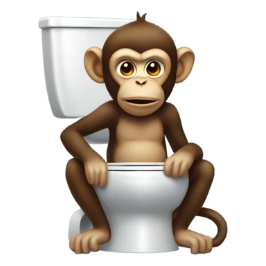 Monkey confused on the toilet sticker