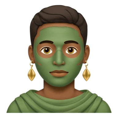green clay mask man with earrings sticker