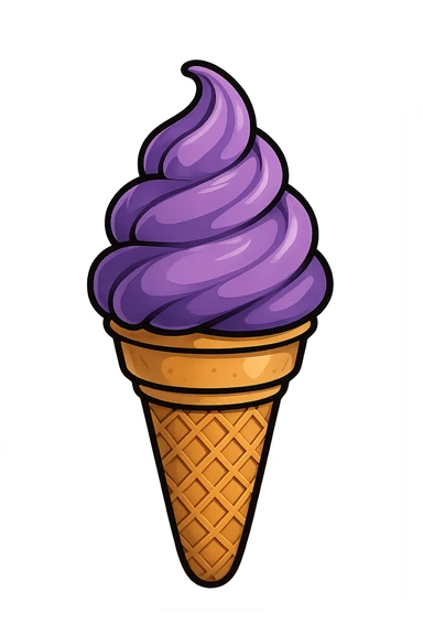 purple ice cream cone sticker