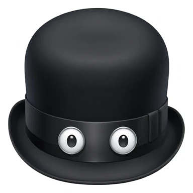 simple black bowler hat only sticker