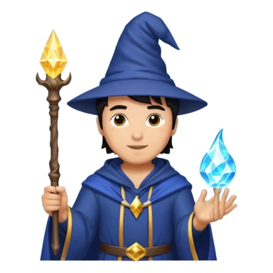 mach mir einen fitness typen in einem zauberer outfit mit schwarzen harren und ein leuchtendem zauberstab sticker