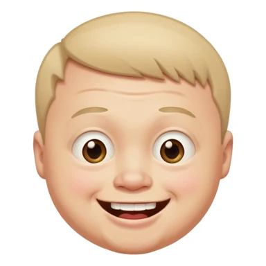 A man with Downs syndrom and CP making a funny face sticker