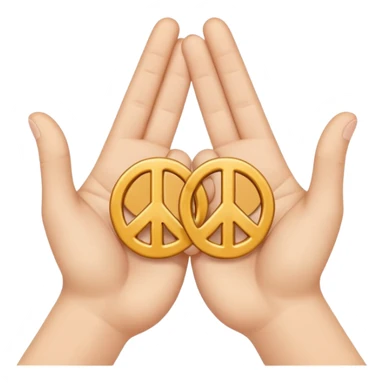 Two hands interlocking peace signs. Like two of these emojis ✌️ only horizontal. And they are locking with each other  sticker