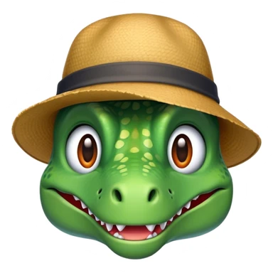 dinosaur face with a hat sticker