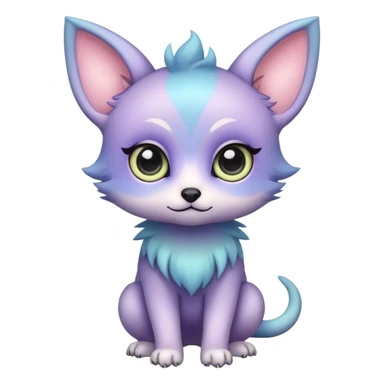 Adorable colorful chibi pastel edgy animal hybrid full body, big Eyes sticker