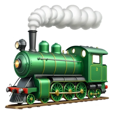 Create a green steam train sticker