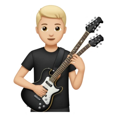 🙂 bu emojinin elinde eloktronik gitar olsun elektronik gitar siyah olsun sticker