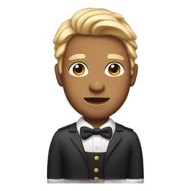 Man with a bow in hair sticker