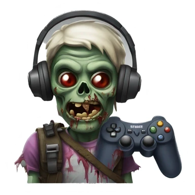 Zombie avec manette et casque gaming sticker