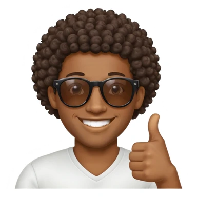 African Black tribal man with curly hair wearing sunglasses smiling thumbs up sticker