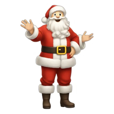 Full height Actively gesturing with hands pale skin Santa Claus sticker