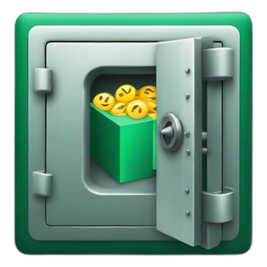 open safe in the middle of the emerald sticker
