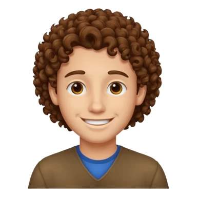 Young man with curly hair  sticker