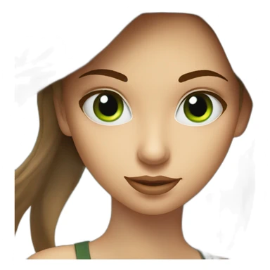 Golf swing beautiful girl head brown with a green eyes in the beach  sticker
