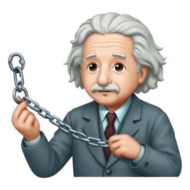 Albert einstein pulling on a chain sticker