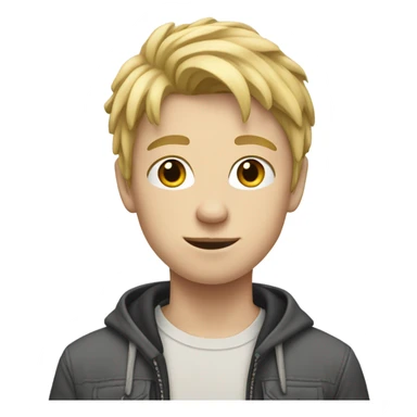 Teen boy with blond hair and white skin sticker