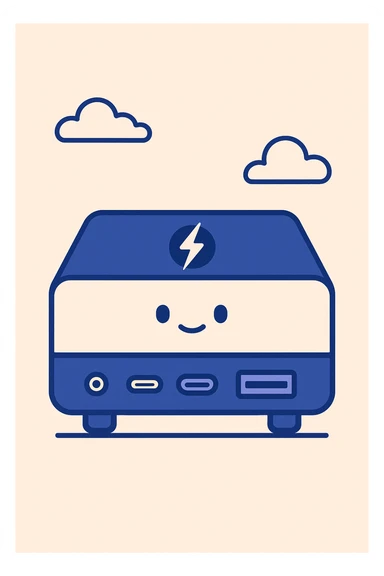 modern tech device thunderbolt dock with clean design sticker