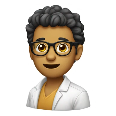 Chico morenito con lentes y poco pelo  sticker