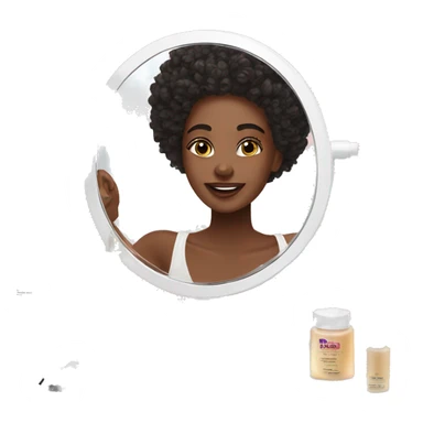 skincare routine on a white makeup vanity with mirror  sticker