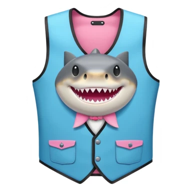 Black pit pink collar shark vest sticker